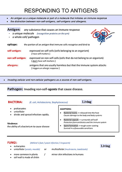 Cover page of Biology u4 notes **RAW 47**