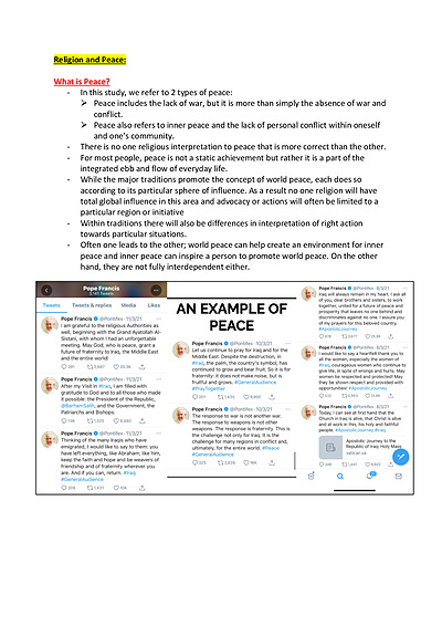 Cover page of Studies of Religion 2 **EXAM NOTES** - Religion & Peace + Religion v Non-Religion