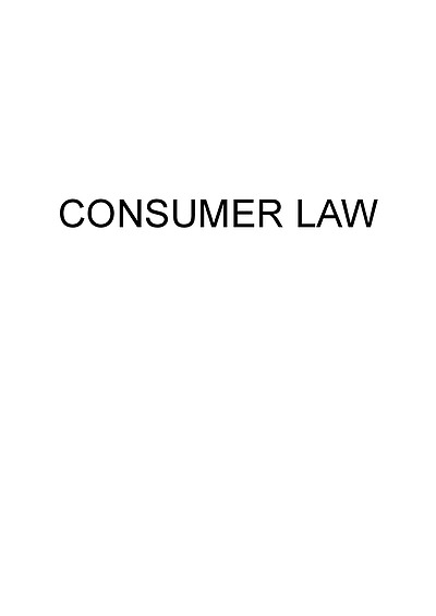 Cover page of Complete 'Consumer Law' Legal Studies HSC Notes