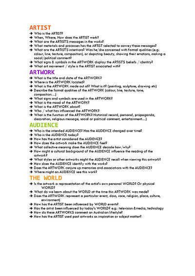 Cover page of Band 6 HSC Visual Arts Notes *IN-DEPTH*