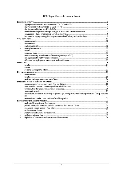 Cover page of (#1 STATE RANK, 99.95 ATAR) HSC ECONOMICS TOPIC 3 COMPREHENSIVE SYLLABUS NOTES