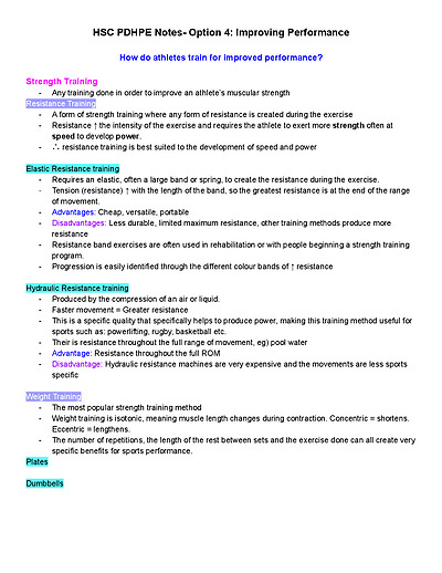 Cover page of Option 4: Improving Performance