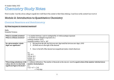 Cover page of 99.75 ATAR!! | YEAR 11 CHEMISTRY MODULE 2 NOTES | BAND 6 | HYPER-DETAILED NOTES!!! |