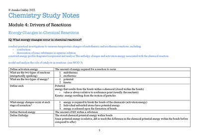 Cover page of 99.75 ATAR!! | YEAR 11 CHEMISTRY MODULE 4 NOTES | BAND 6 | HYPER-DETAILED NOTES!!! |