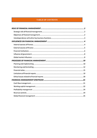 Cover page of Business Studies: Finance summary notes