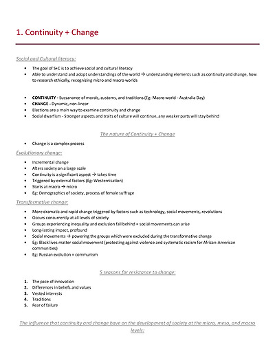 Cover page of BAND 6 (99) SOCIETY & CULTURE NOTES - EVERY TOPIC