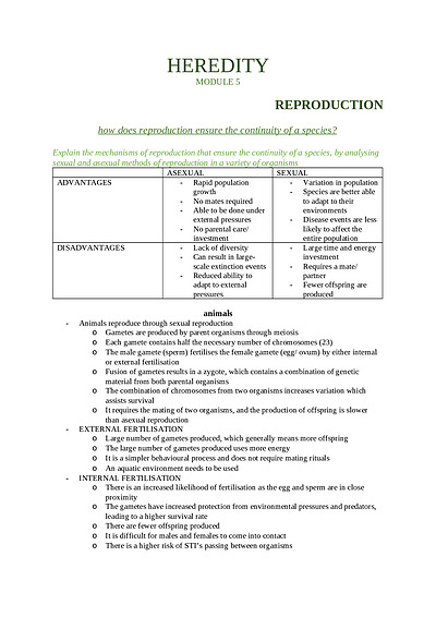 Cover page of Module 5 heredity