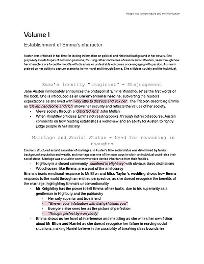 Cover page of Emma by Jane Austen (Volume 1 study)