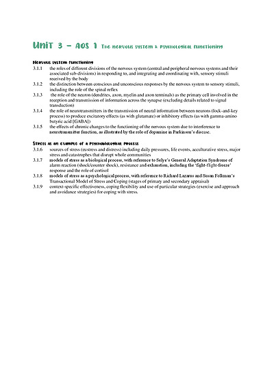Cover page of 90+ ATAR - VCE PSYCHOLOGY UNIT 3 SUMMARY