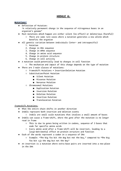 Cover page of Module 6 - Genetic Change