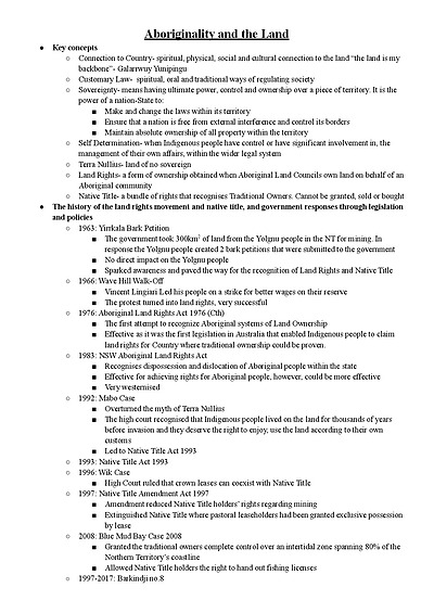 Cover page of Aboriginal Studies HSC Note 94 mark