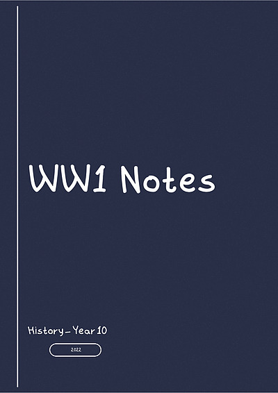 Cover page of WW1 - History