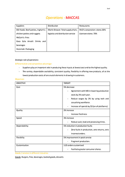 Cover page of HSC Business Studies CASE STUDY