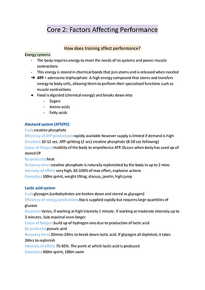 Cover page of PDHPE core 2 notes - first in class