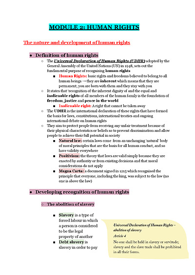 Cover page of MODULE 2: HUMAN RIGHTS