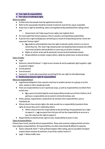 Cover page of Part 2: The Individual & The Law - Extensive Year 11 Legal Studies Syllabus Notes