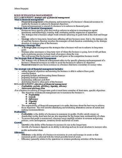 Cover page of Complete business studies course notes 