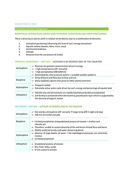 Cover page of HSC Band 6 Geography Notes for all Topics