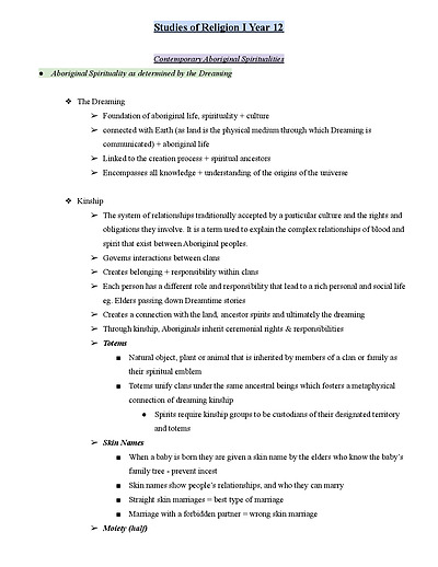 Cover page of HSC SOR 1 NOTES - JUDAISM AND BUDDHISM 
