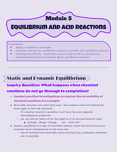 Cover page of HSC Chemistry Notes