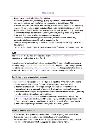 Cover page of Operations Notes