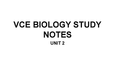 Cover page of Biology Unit 2 Notes