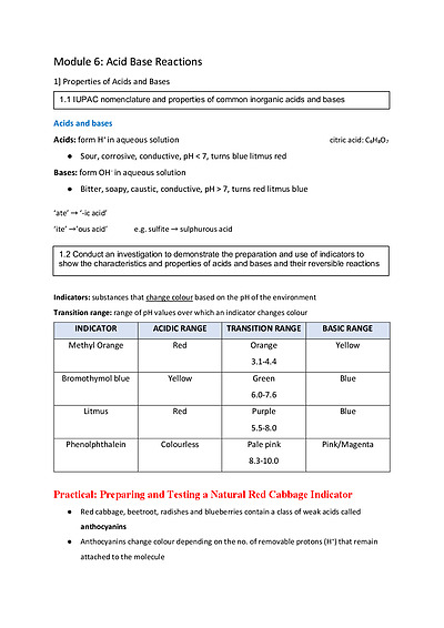 Cover page of BAND 6 HSC Chemistry Module 6 Notes (HSC MARK 96)