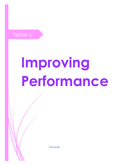 Cover page of PDHPE NOTES - Improving Performance 