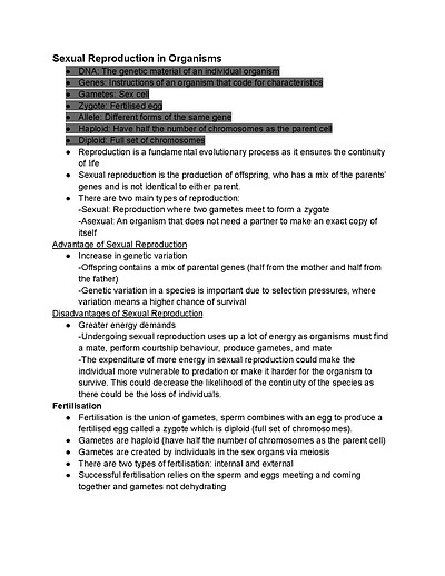 Cover page of Band 6 Biology Notes module 5 ( heredity)