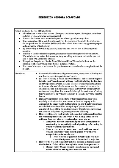 Cover page of EXTENSION HISTORY - ESSAY SCAFFOLDS - CORE