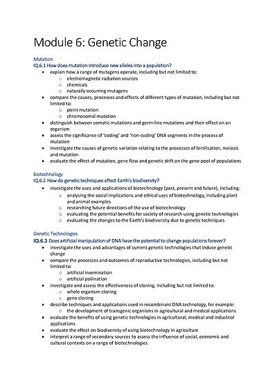 Cover page of Module 6: Genetic Change