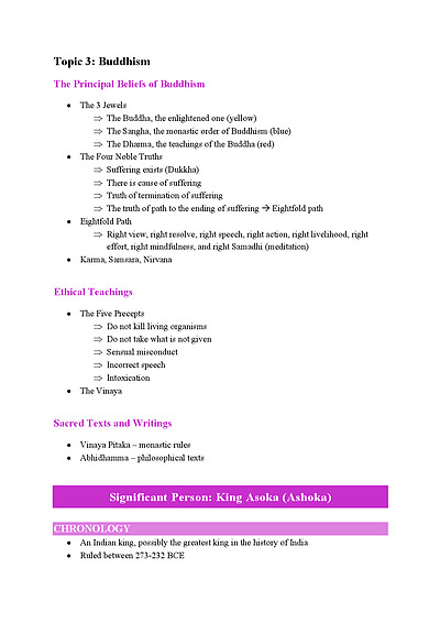 Cover page of HSC Studies of Religion II Syllabus Notes - Buddhism 