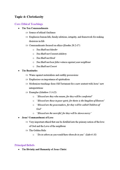 Cover page of HSC Studies of Religion II Syllabus Notes - Christianity 