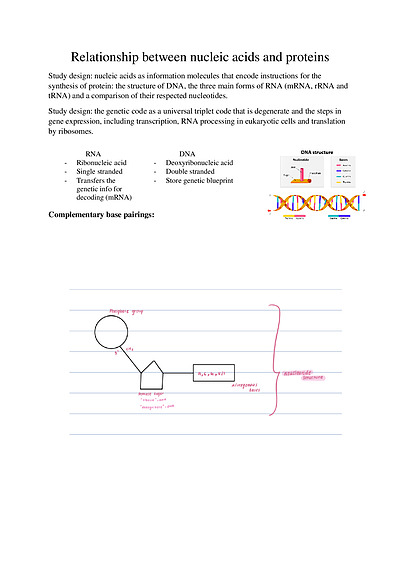 Cover page of VCE UNIT 3- relationship between nucleic acids and proteins