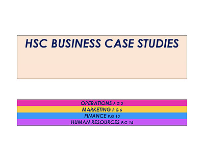 Cover page of (96) HSC BUSINESS CASE STUDY - APPLE