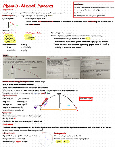 Cover page of Module 5 Advanced mechanics - Physics HSC