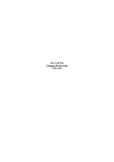 Cover page of The Cold War year 12 atar modern history