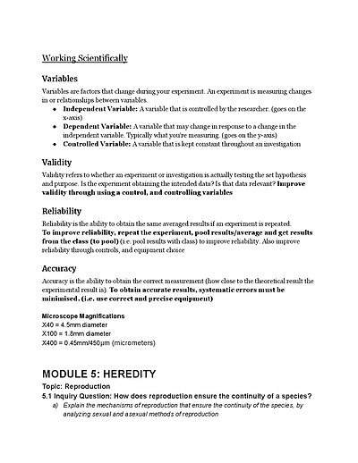Cover page of BIOLOGY BIBLE (99.7 ATAR, 98 HSC MARK)