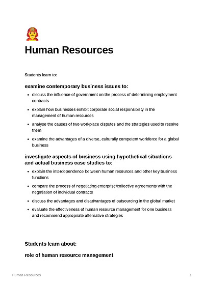 Cover page of Business Studies - NOTES (Marketing + Finance + Human Resources)