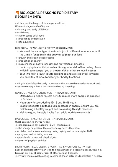Cover page of FOOD TECHNOLOGY YEAR 12 [UNIT 3 AREA OF STUDY (AOS) 1 &amp;amp; 2] NOTES