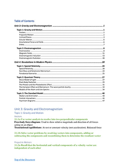 Cover page of QCE Physics Unit 3 and 4 Notes 