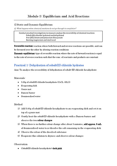 Cover page of BAND 6 HSC Chemistry Module 5 to 8 Notes (HSC MARK 96)