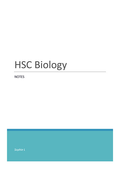Cover page of HSC Biology Notes
