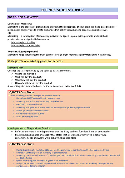 Cover page of Business Studies ALL TOPICS BAND 6