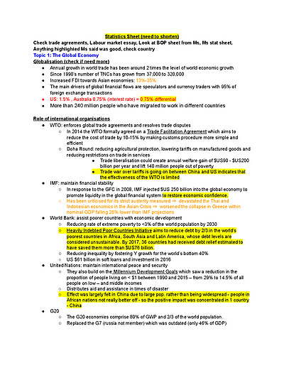 Cover page of 98% ECO HSC EXAM MARK // STAT CHEET FOR EXAM