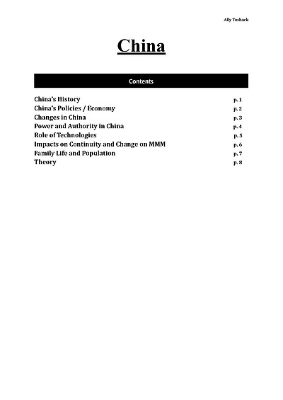 Cover page of Society and Culture: Social Continuity and Change Notes - China