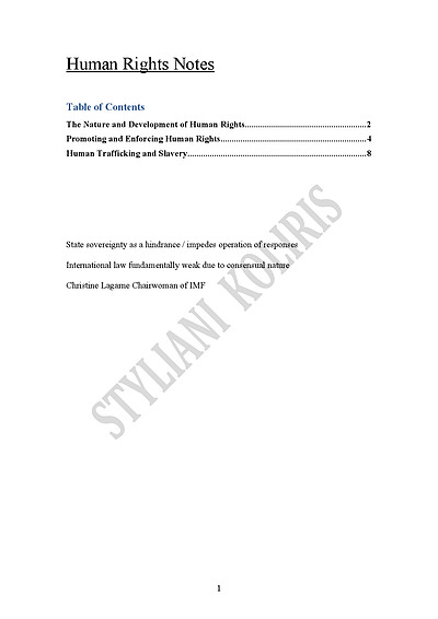 Cover page of Human Rights Short and Easy notes