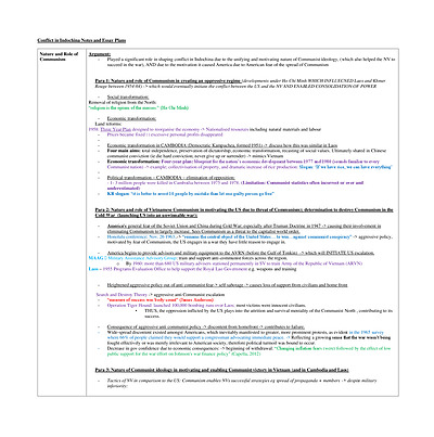 Cover page of Conflict in Indochina Notes and Essay Plans Band 6