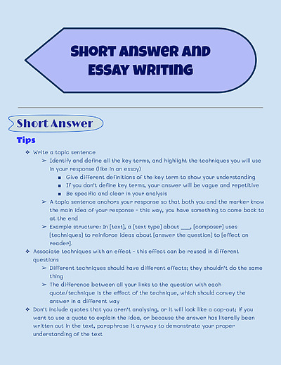 Cover page of English Advanced Notes HSC