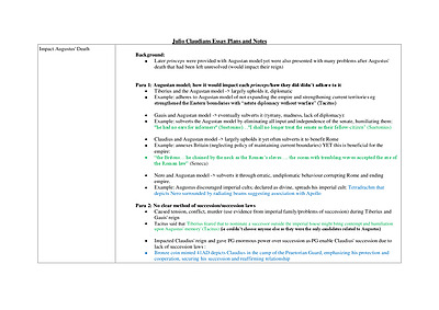 Cover page of Julio Claudians Essay Plans Every Dotpoint Band 6